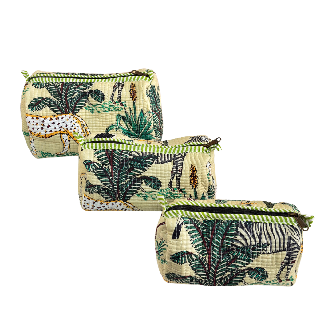 RajPadmini 4-in-1 Festive Gifting COMBO : Premium Quilted Tote Bag + 3 Waterproof Pouches = Your Complete Organization Solution!