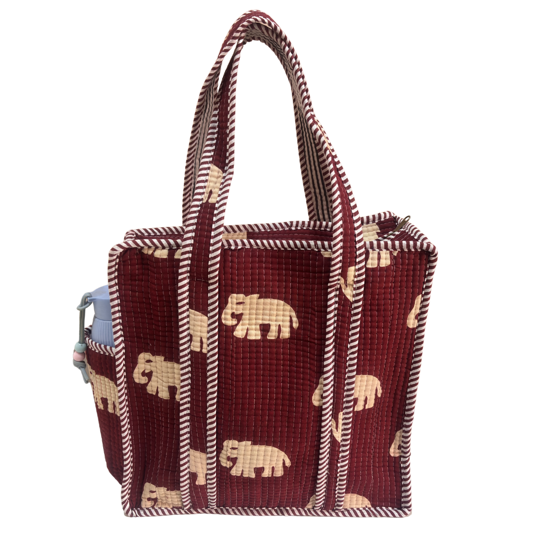 RajPadmini Handcrafted Quilted Cotton Ghar Se Mandir Edition - Tiffin & Pooja Carrier Collection