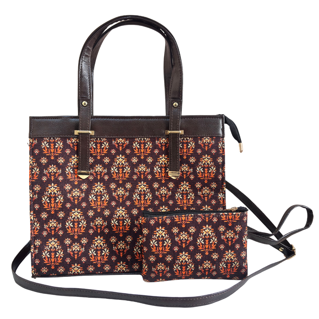The Royal Rajwada Edition:- Women's Multicolor Handbag convertible Sling with complimentary Pouch