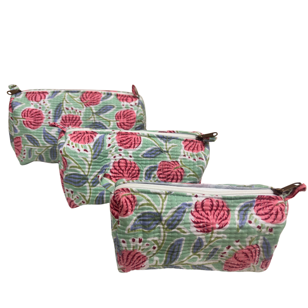 4-in-1 Festive Gifting COMBO : Premium Quilted Tote Bag + 3 Waterproof Pouches = Your Complete Organization Solution!