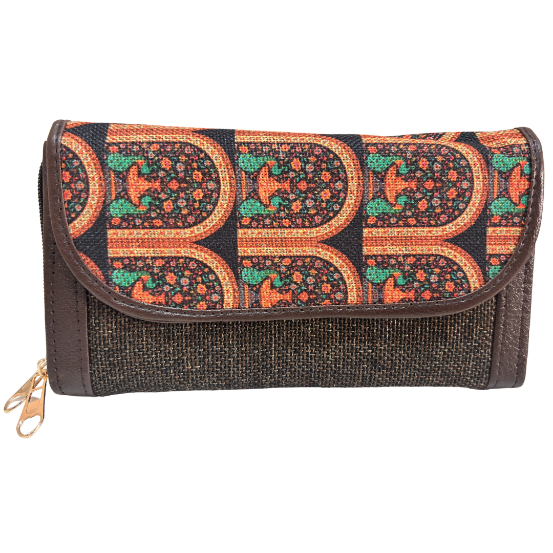 The Hamsafar Edition:- Women's Ethnic Jute Fabric Wallet with Double Partition