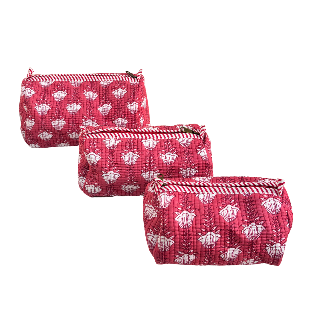 RajPadmini 4-in-1 Festive Gifting COMBO : Premium Quilted Tote Bag + 3 Waterproof Pouches = Your Complete Organization Solution!