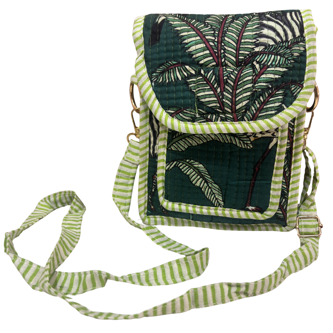 Quilted Cotton Mobile Sling Bag | The House of RajPadmini