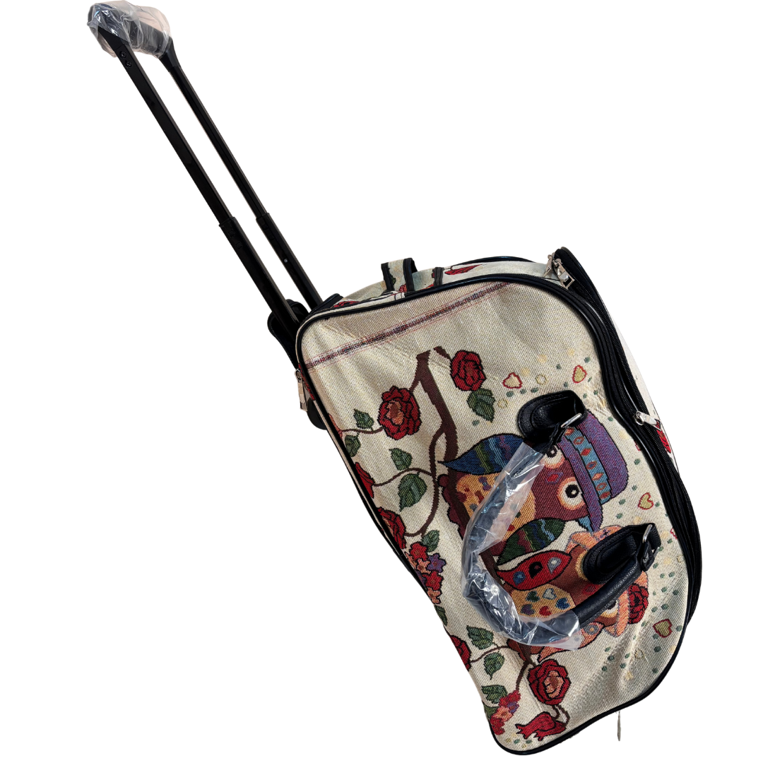 The House of RajPadmini Road Warrior Edition:- Waterproof Elephant Print Wheeled Travel Duffle Trolley Bag