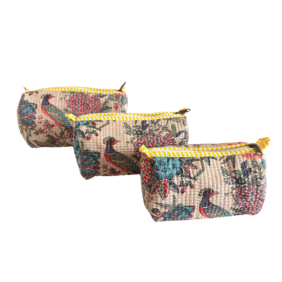 The Alfred Edition Multipurpose Travel Organizers:- Premium Handcrafted Waterproof Quilted Cotton Beauty/Travel Organizer Bag for Men & Women