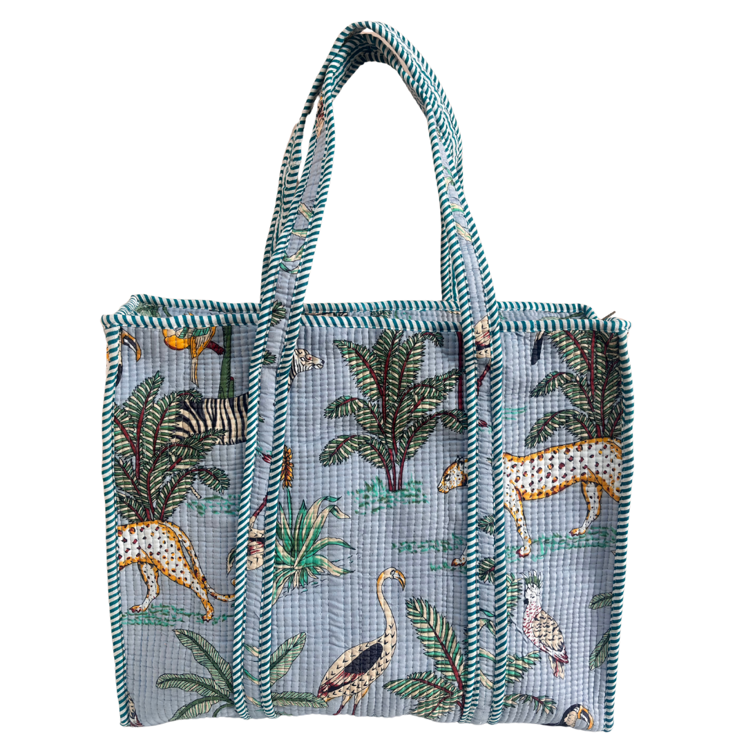 4-in-1 Festive Gifting COMBO : Premium Quilted Tote Bag + 3 Waterproof Pouches = Your Complete Organization Solution!