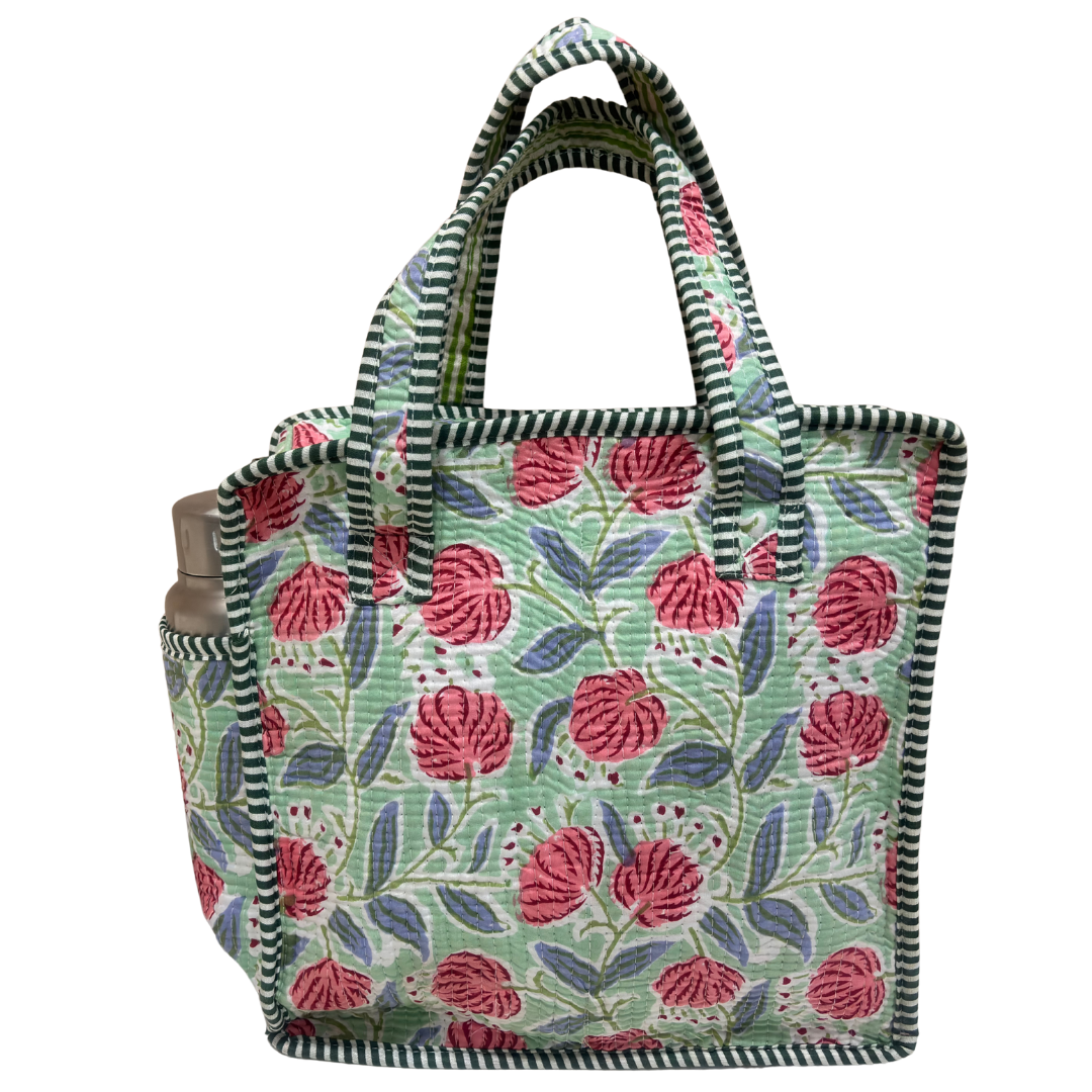 RajPadmini Handcrafted Quilted Cotton Ghar Se Mandir Edition - Tiffin & Pooja Carrier Collection