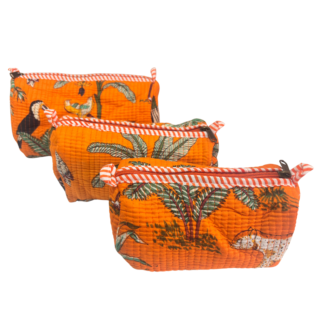 The Alfred Edition Travel Accessory:- Premium Handcrafted Waterproof Quilted Cotton Beauty/Travel Organizer Bag for Men & Women