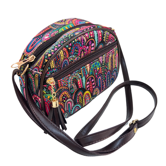 The Saheli Edition:- Women's Rajasthani Print Crescent Moon Sling Bag