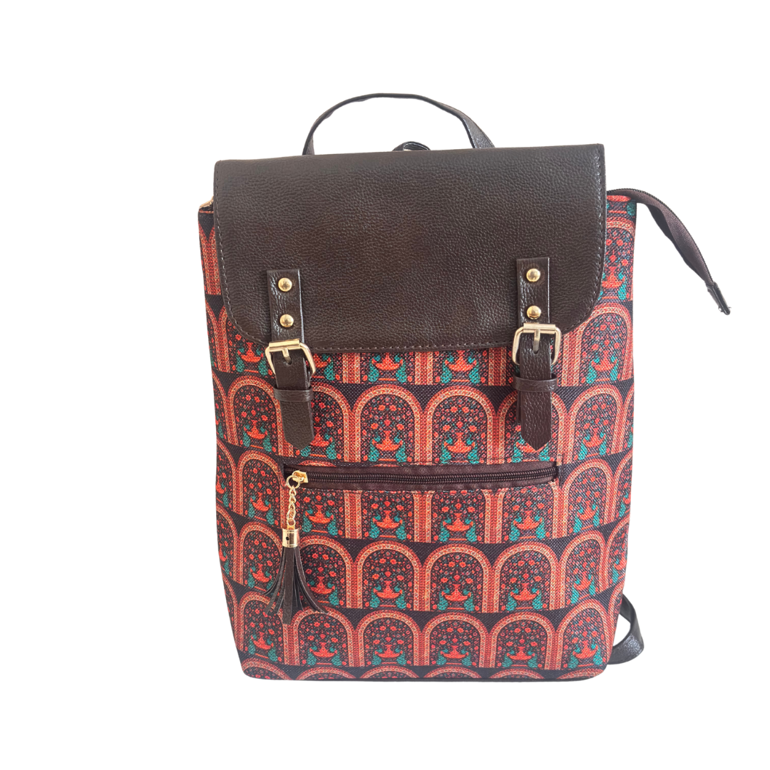 The Heritage Keeper Edition Backpack - Stories in Every Stitch | Rajasthani Arch Canvas Collection