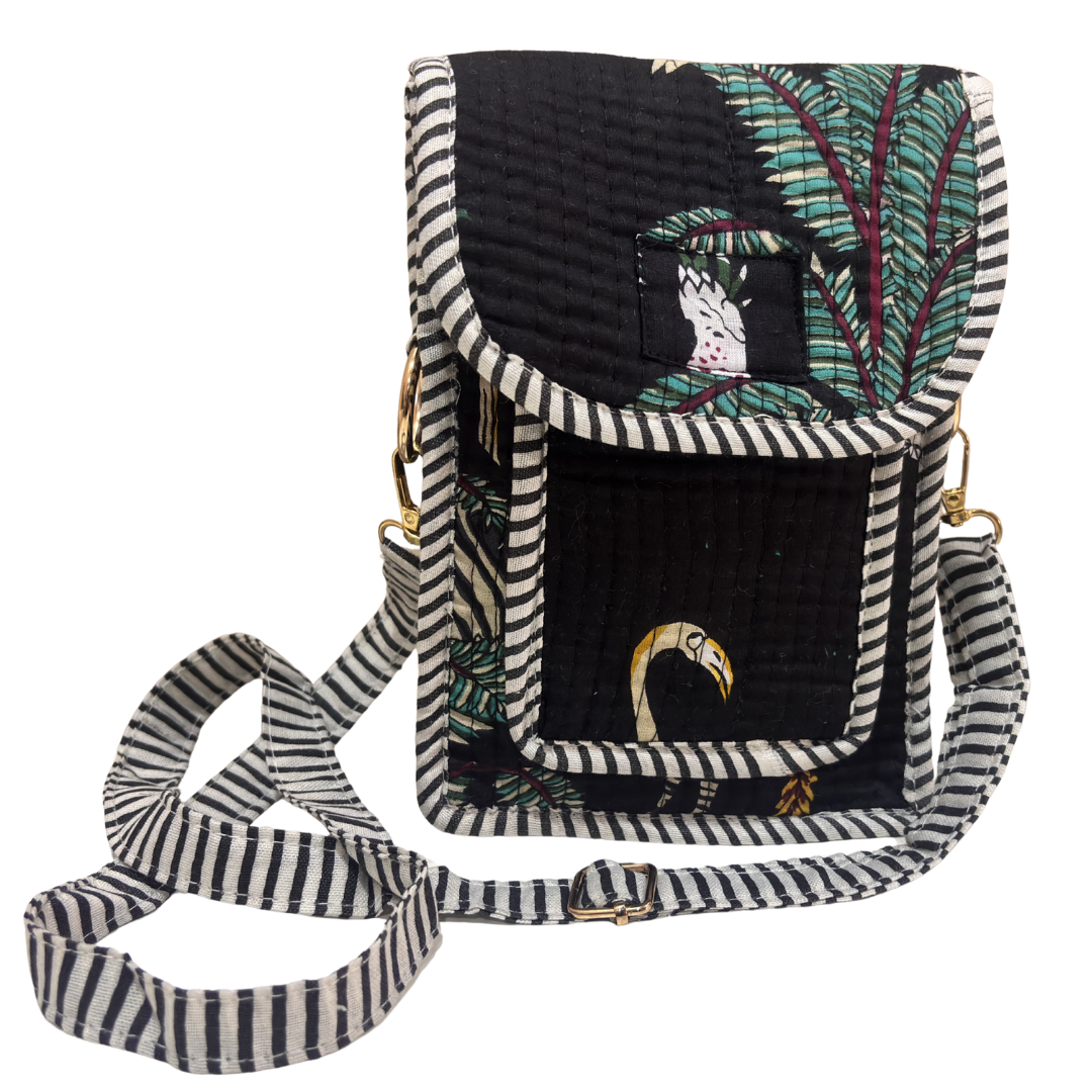 Quilted Cotton Mobile Sling Bag | The House of RajPadmini