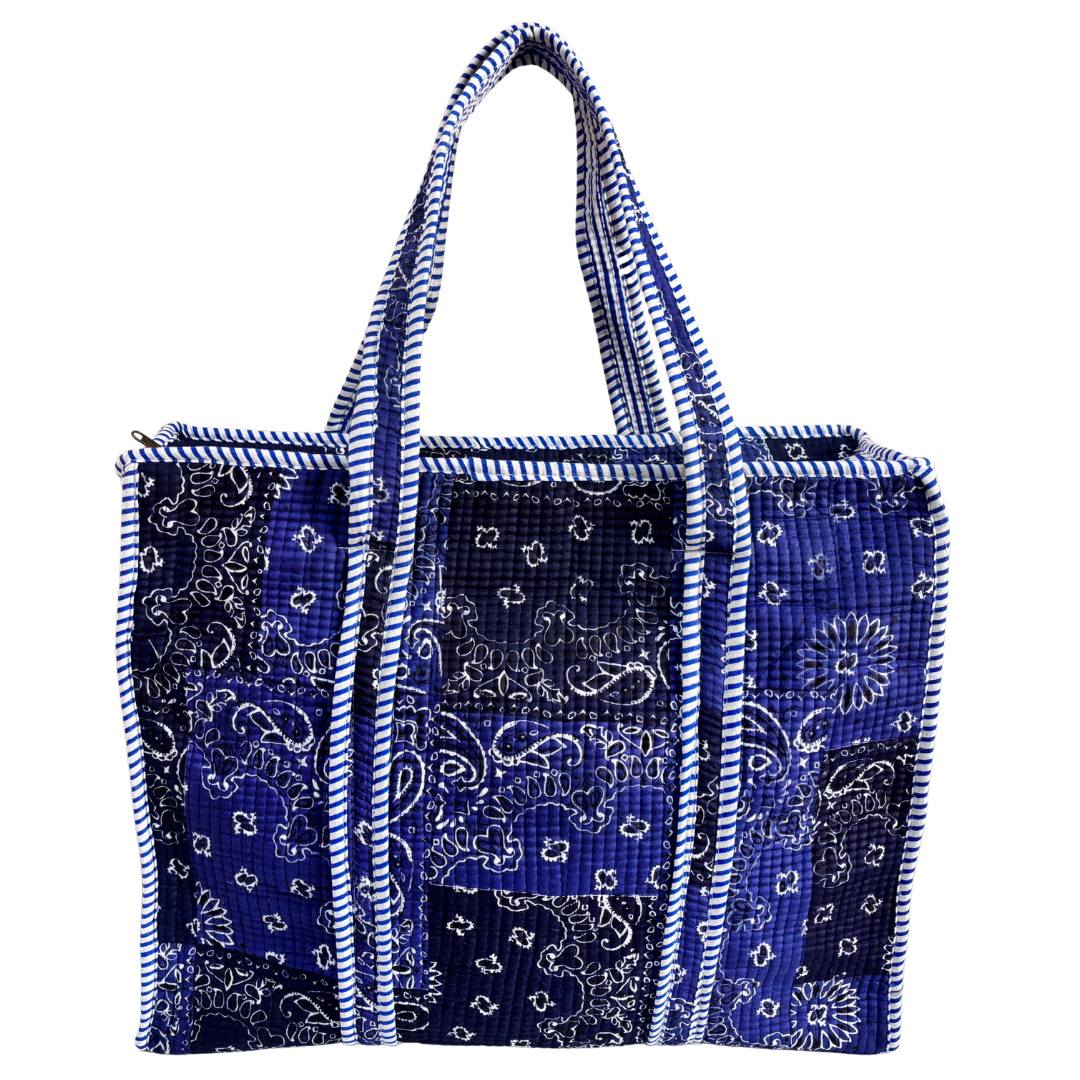 4-in-1 Festive Gifting COMBO : Premium Quilted Tote Bag + 3 Waterproof Pouches = Your Complete Organization Solution!