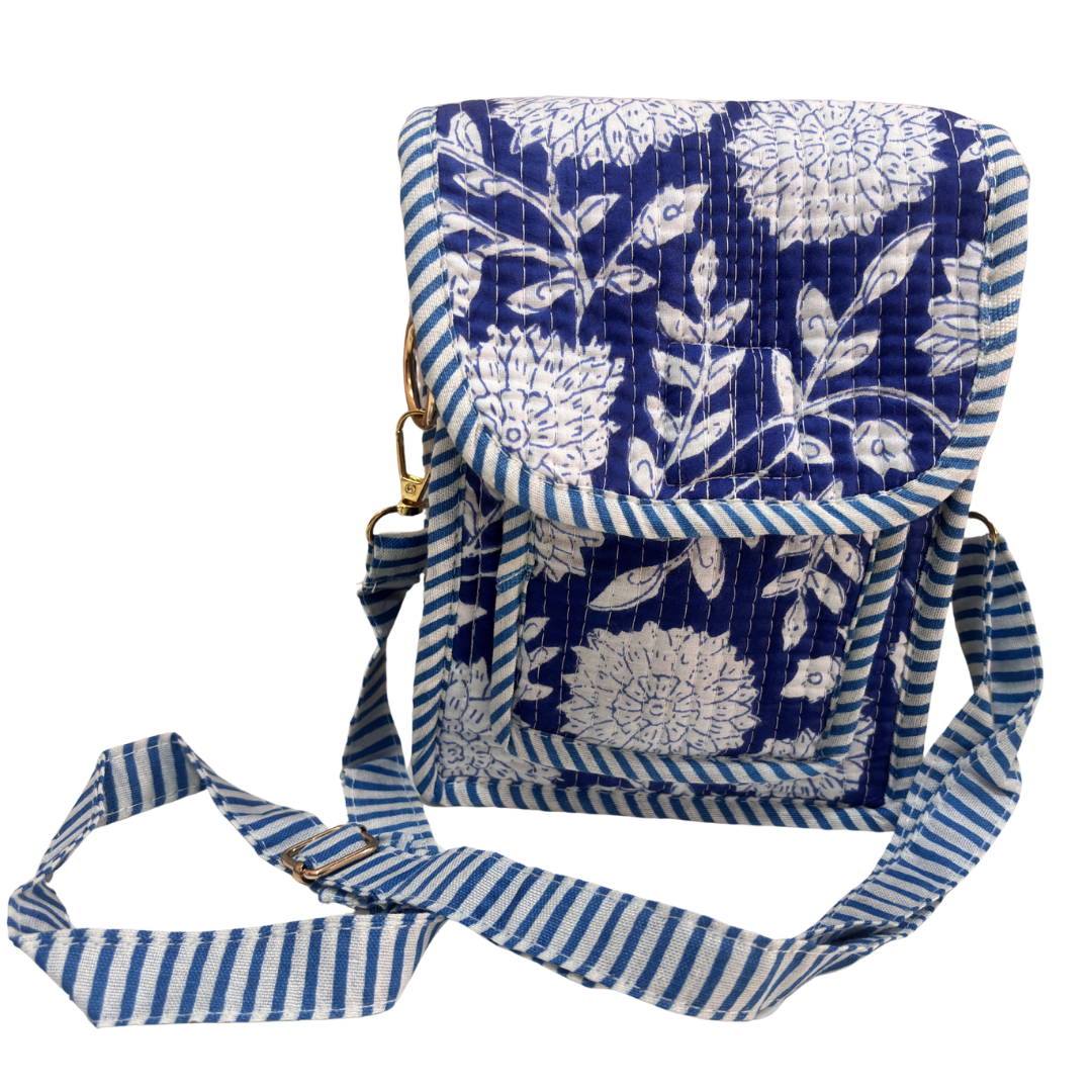 Quilted Cotton Mobile Sling Bag | The House of RajPadmini