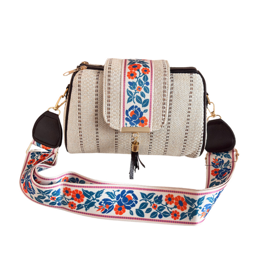 The Maharani Edition:- Women's Pearl White Jute Sling Bag