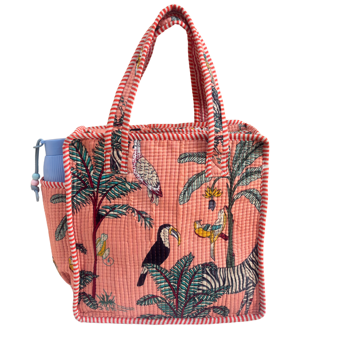 RajPadmini Handcrafted Quilted Cotton Ghar Se Mandir Edition - Tiffin & Pooja Carrier Collection