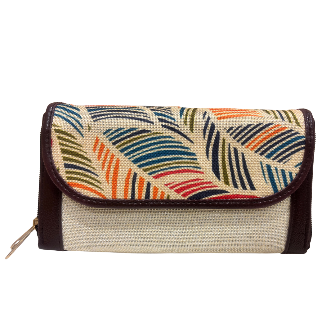 The Hamsafar Edition:- Women's Ethnic Jute Fabric Wallet with Double Partition