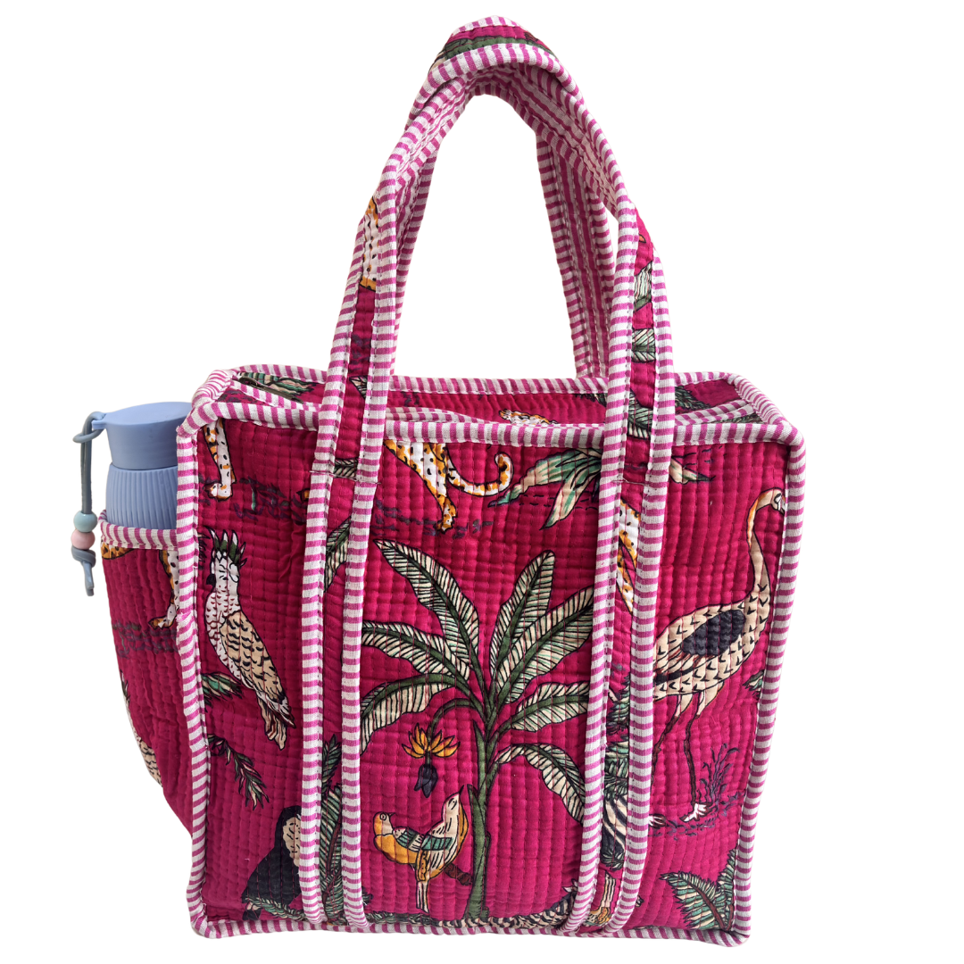 RajPadmini Handcrafted Quilted Cotton Ghar Se Mandir Edition - Tiffin & Pooja Carrier Collection