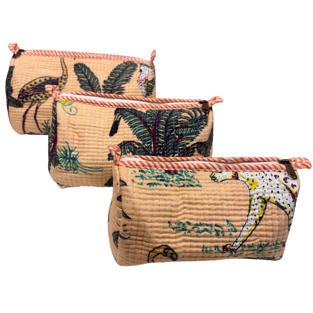 4-in-1 Festive Gifting COMBO : Premium Quilted Tote Bag + 3 Waterproof Pouches = Your Complete Organization Solution!