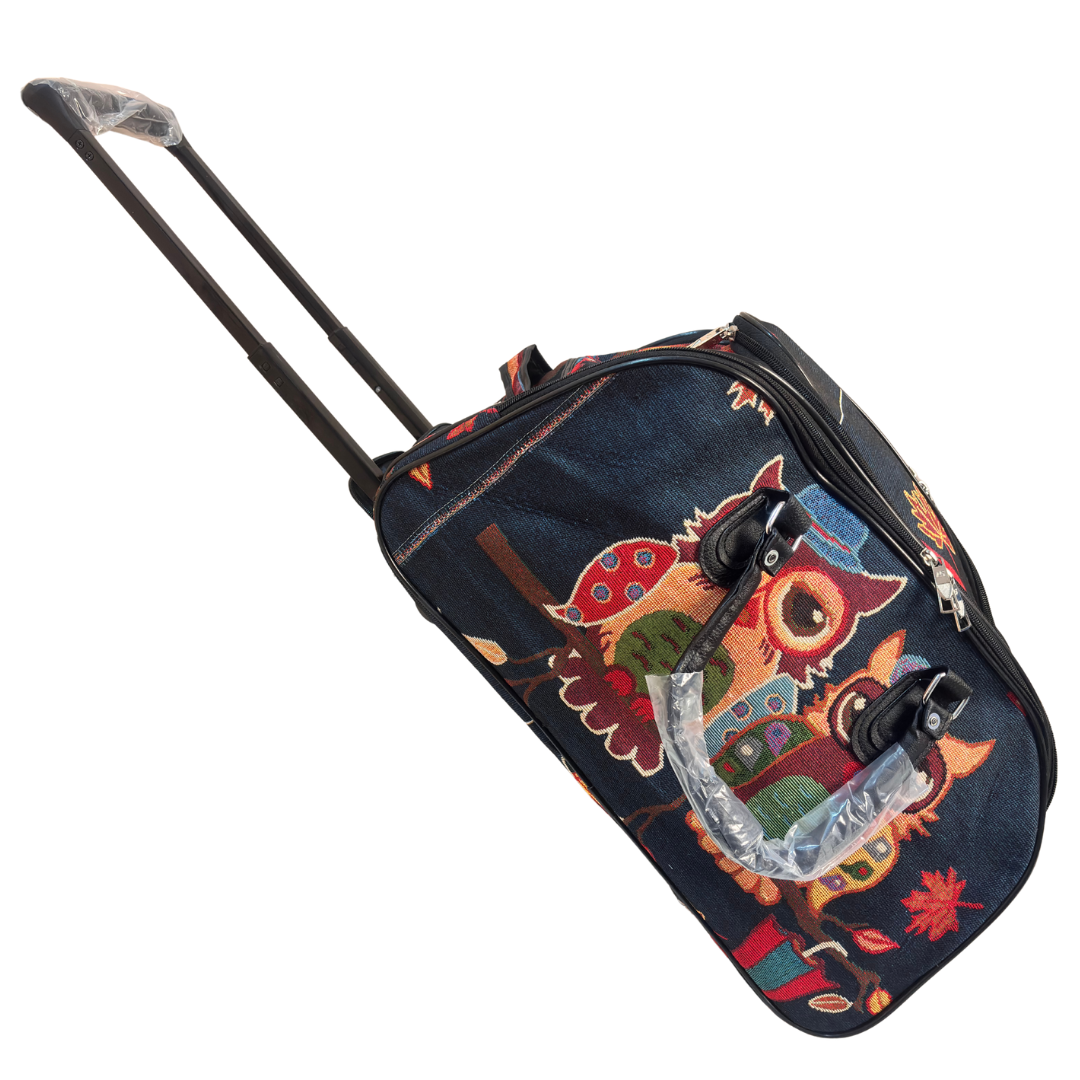 The House of RajPadmini Road Warrior Edition:- Waterproof Elephant Print Wheeled Travel Duffle Trolley Bag