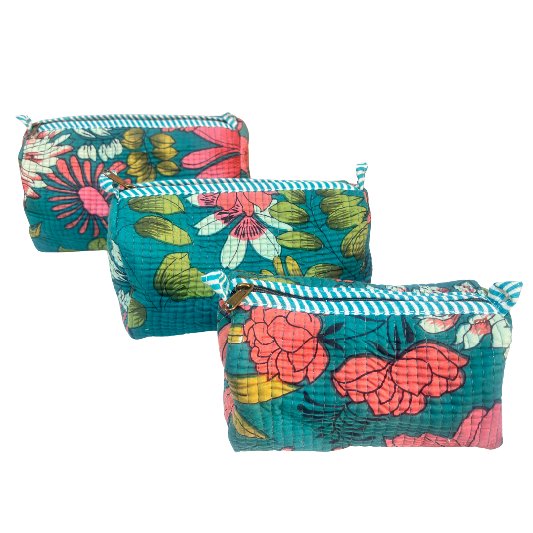 The Alfred Edition Travel Accessory:- Premium Handcrafted Waterproof Quilted Cotton Beauty/Travel Organizer Bag for Men & Women