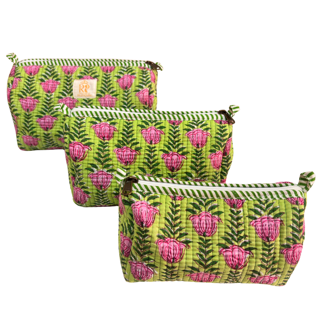 RajPadmini 4-in-1 Super Mom's Edition COMBO : Premium Quilted Tote Bag + 3 Waterproof Pouches = Your Complete Organization Solution!