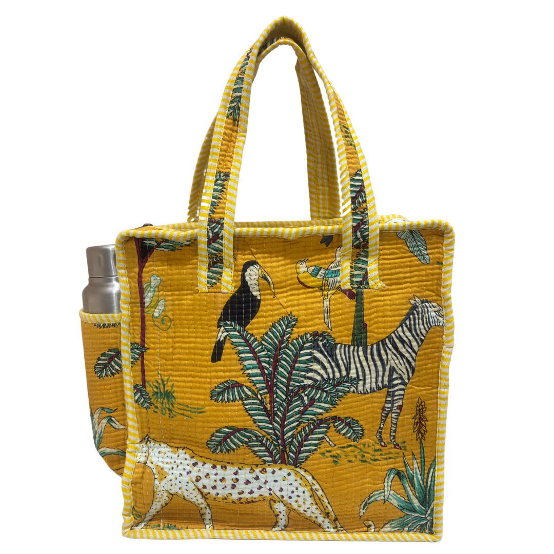 RajPadmini Handcrafted Quilted Cotton Ghar Se Mandir Edition - Tiffin & Pooja Carrier Collection