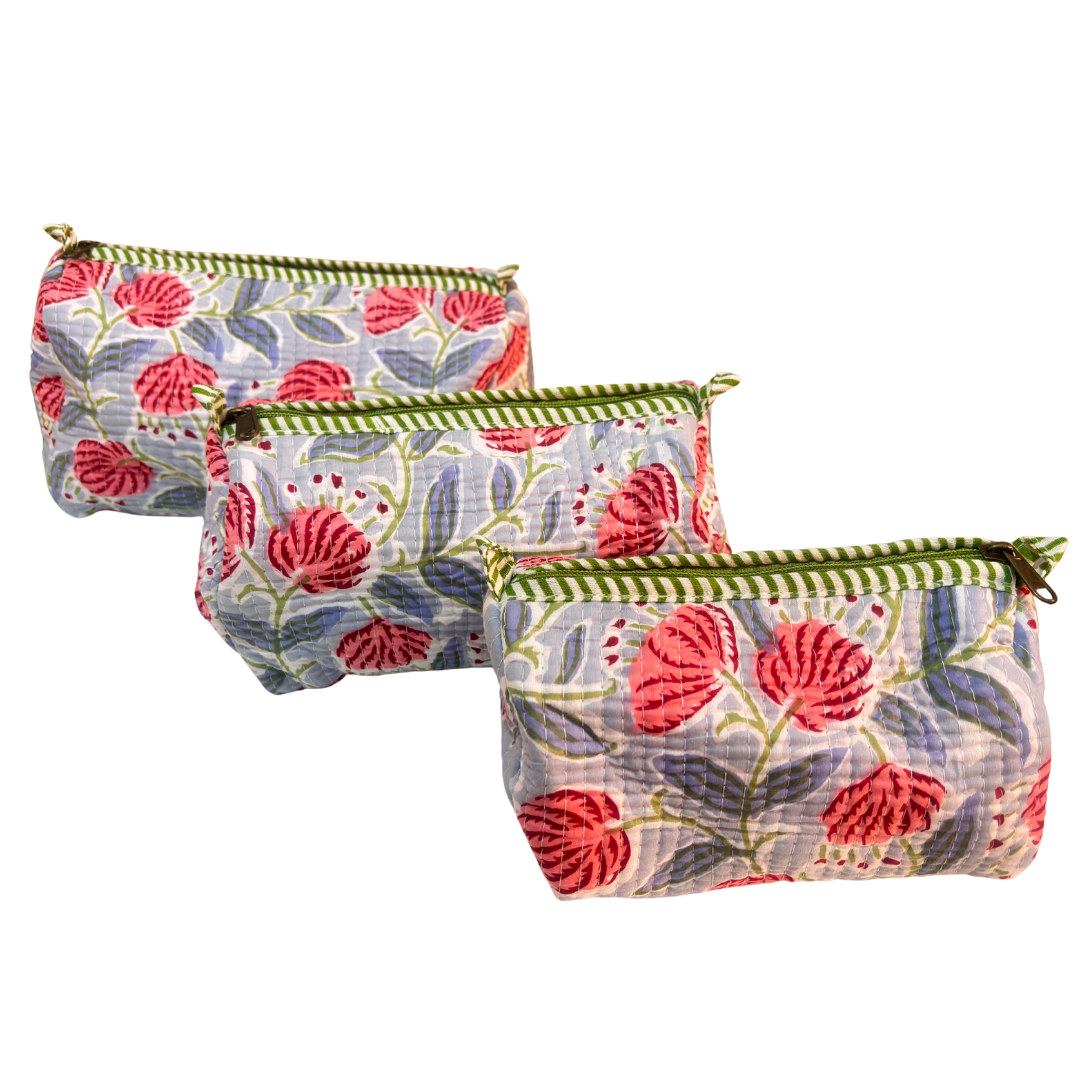 The Alfred Edition Travel Accessory:- Premium Handcrafted Waterproof Quilted Cotton Beauty/Travel Organizer Bag for Men & Women