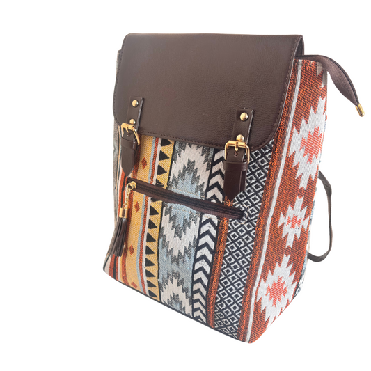 The Desert Safari Edition :- Premium Aztec Print Backpack & Convertible Sling