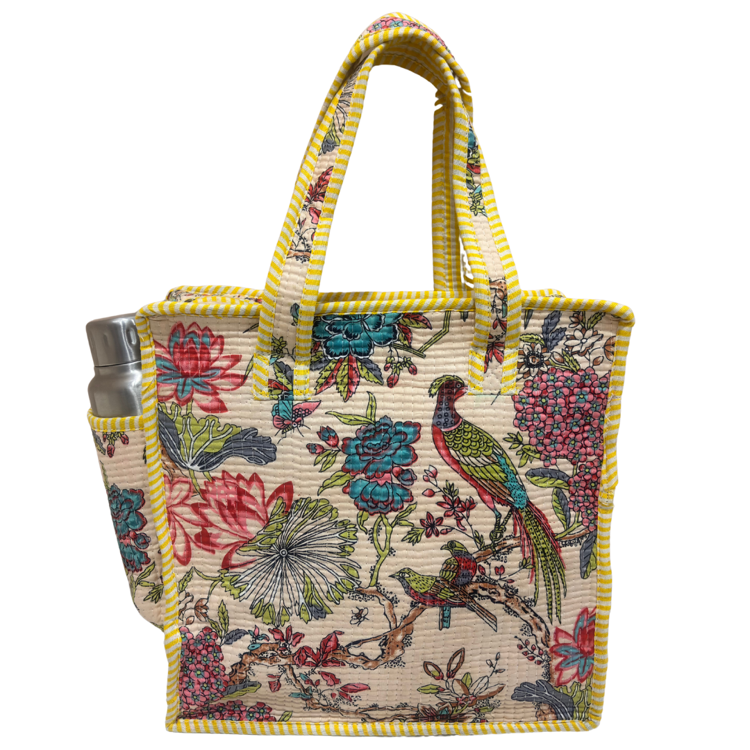 RajPadmini Handcrafted Quilted Cotton Ghar Se Mandir Edition - Tiffin & Pooja Carrier Collection