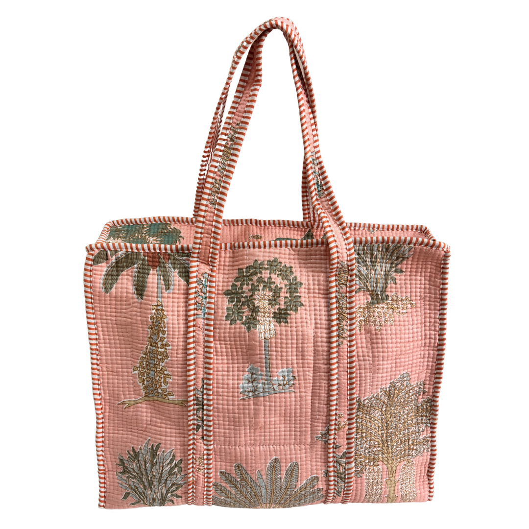 4-in-1 Festive Gifting COMBO : Premium Quilted Tote Bag + 3 Waterproof Pouches = Your Complete Organization Solution!