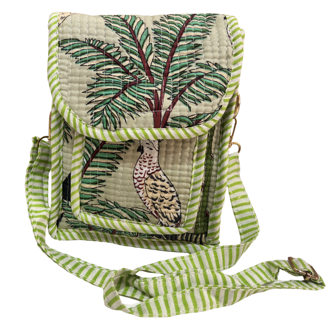 Quilted Cotton Mobile Sling Bag | The House of RajPadmini