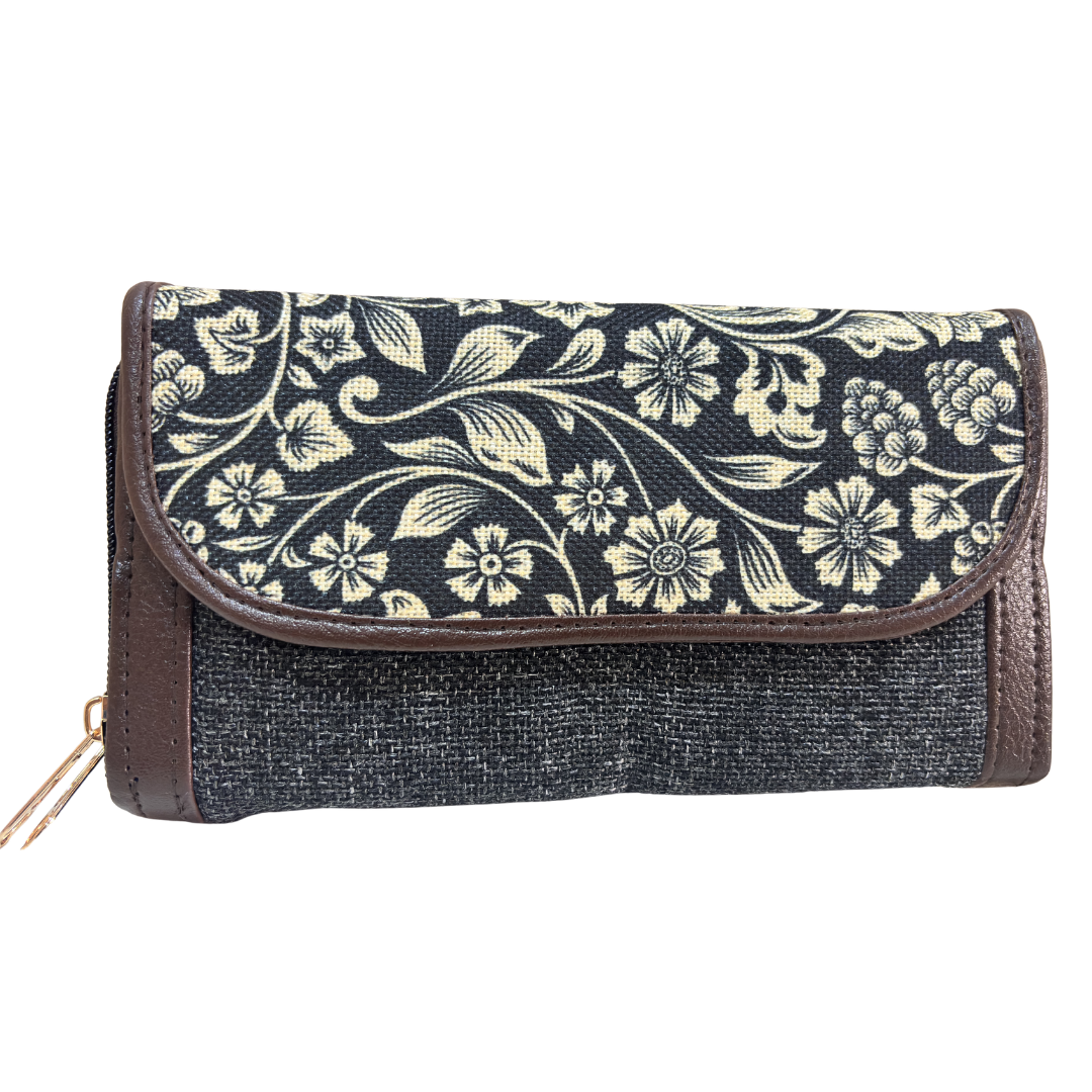 The Hamsafar Edition:- Women's Ethnic Jute Fabric Wallet with Double Partition