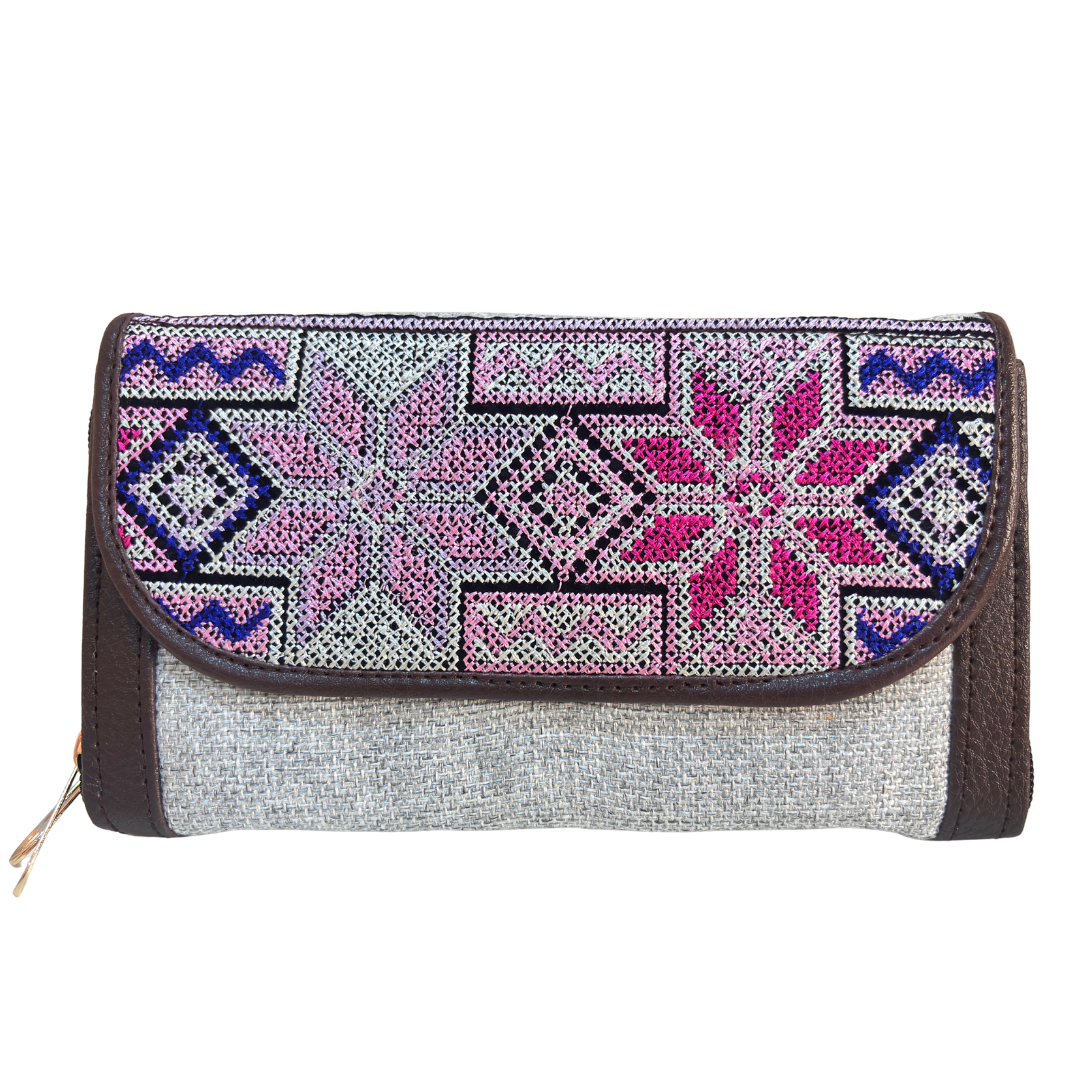 The Hamsafar Edition:- Women's Ethnic Jute Fabric Wallet with Double Partition