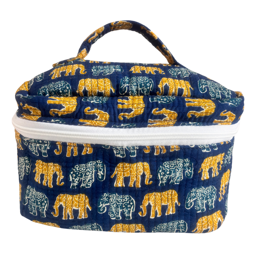 The House of RajPadmini Quilted Cotton Cosmetic Case