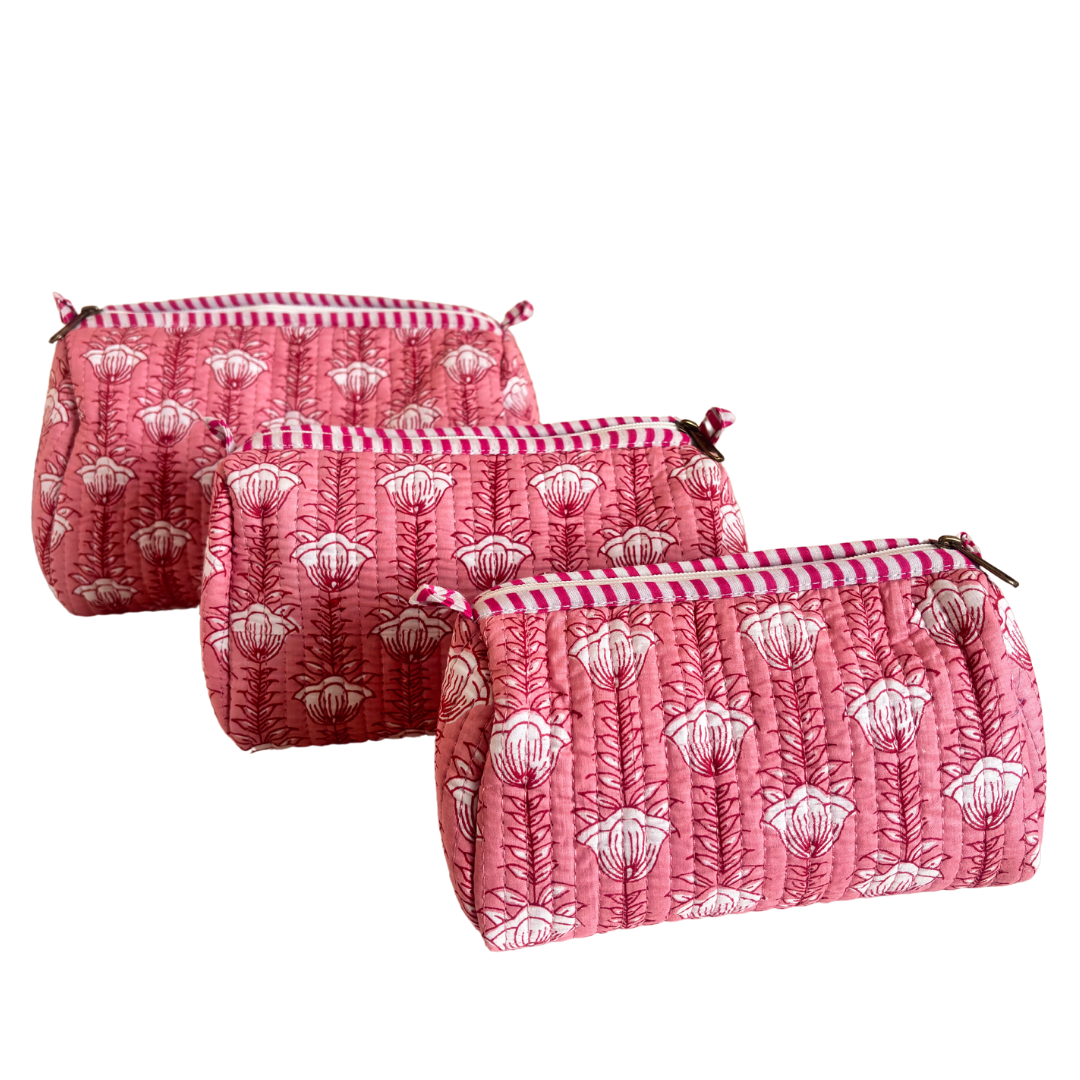 The Alfred Edition Travel Accessory:- Premium Handcrafted Waterproof Quilted Cotton Beauty/Travel Organizer Bag for Men & Women