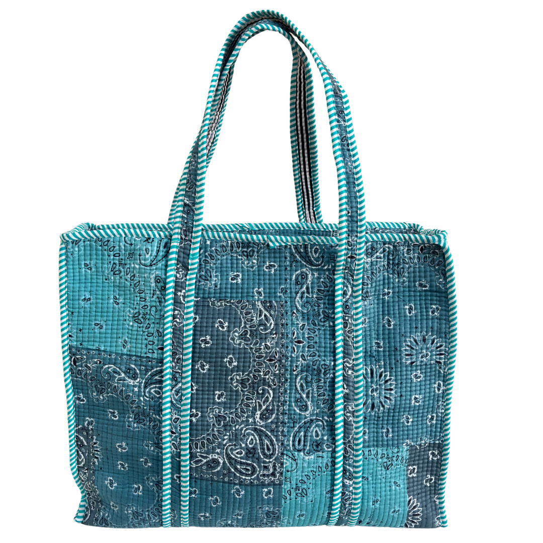 4-in-1 Festive Gifting COMBO : Premium Quilted Tote Bag + 3 Waterproof Pouches = Your Complete Organization Solution!