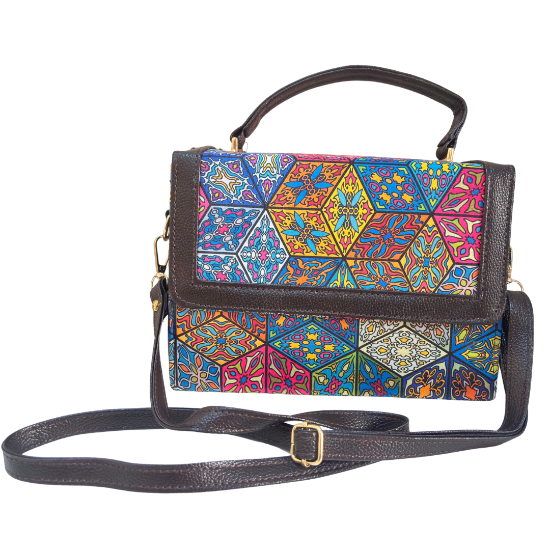 The House of RajPadmini Mandala Print Crossbody Box Bag