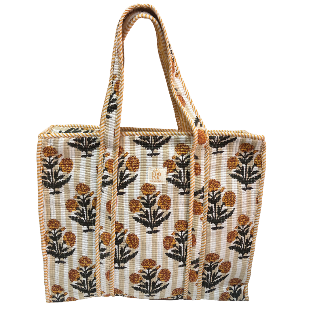4-in-1 Festive Gifting COMBO : Premium Quilted Tote Bag + 3 Waterproof Pouches = Your Complete Organization Solution!