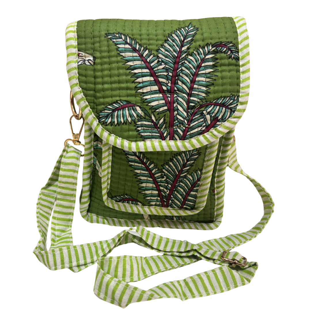 Quilted Cotton Mobile Sling Bag | The House of RajPadmini