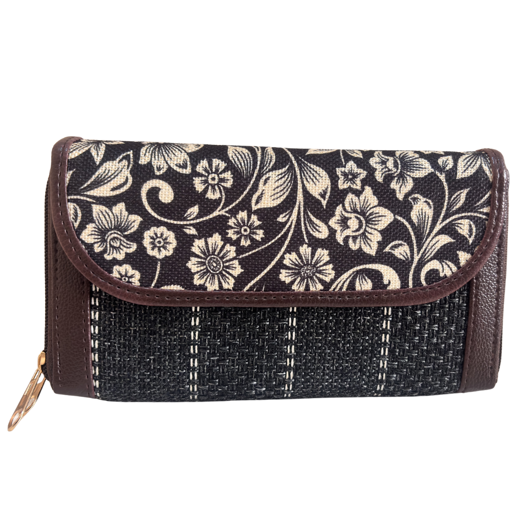 The Hamsafar Edition:- Women's Ethnic Jute Fabric Wallet with Double Partition