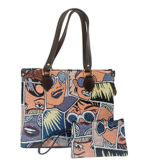 Atrangi Edition:- Faces Handcrafted Tote Bag with complimentary Pouch