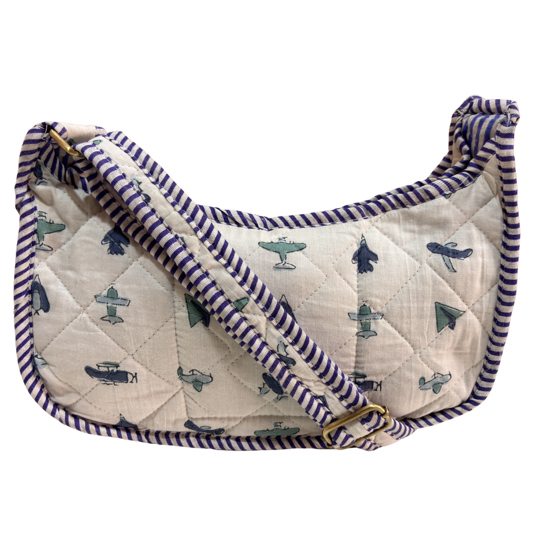 Quilted Cotton Moon Sling Bag for Women | Handcrafted Moon Crossbody Bag for Daily & Casual Wear | The House of RajPadmini