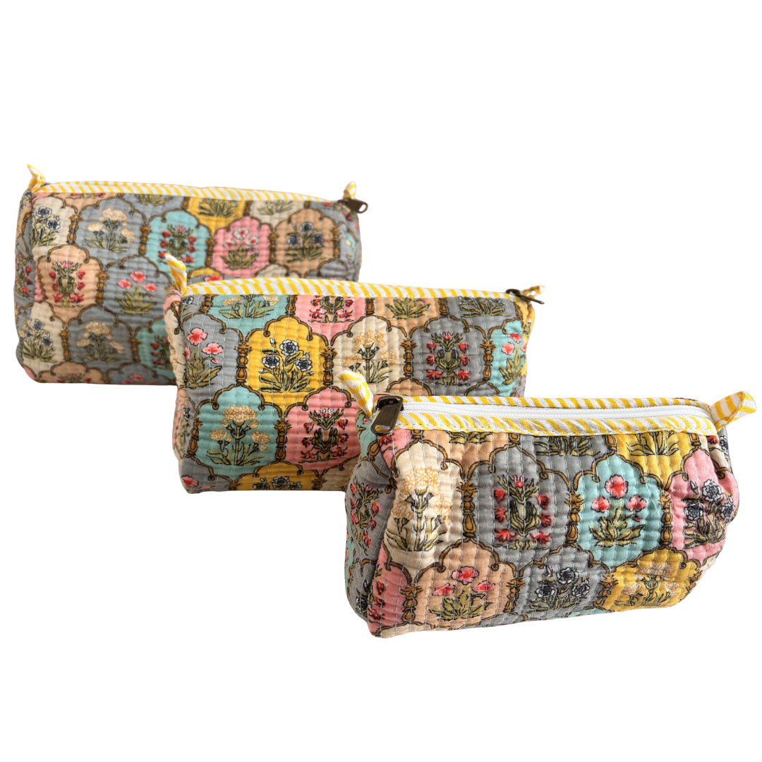 The Alfred Edition Multipurpose Travel Organizers:- Premium Handcrafted Waterproof Quilted Cotton Beauty/Travel Organizer Bag for Men & Women