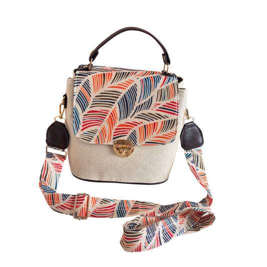 The House of RajPadmini White Jute Crossbody Sling Bag