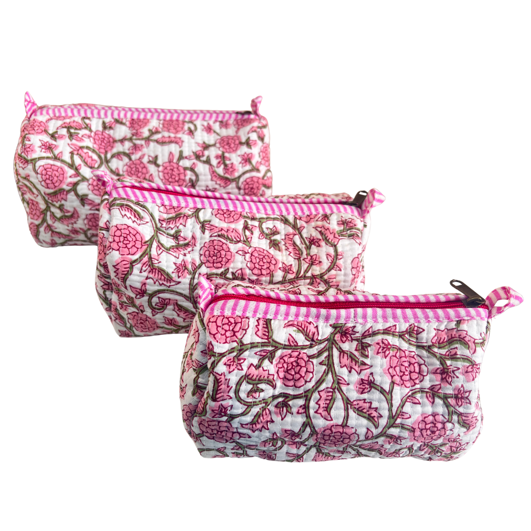 The Alfred Edition Travel Accessory:- Premium Handcrafted Waterproof Quilted Cotton Beauty/Travel Organizer Bag for Men & Women