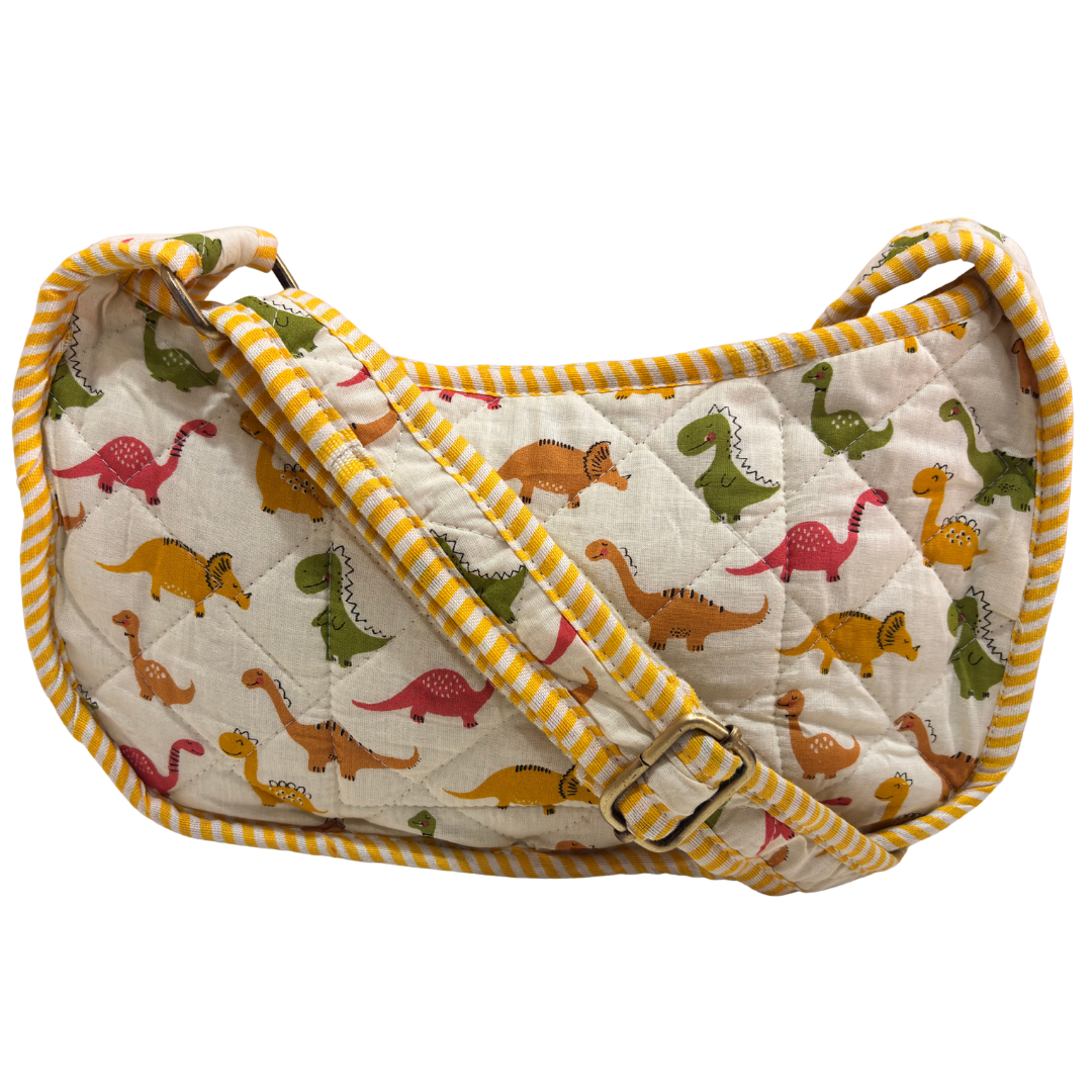 Quilted Cotton Moon Sling Bag for Women | Handcrafted Moon Crossbody Bag for Daily & Casual Wear | The House of RajPadmini
