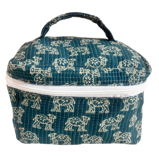The House of RajPadmini Quilted Cotton Cosmetic Case
