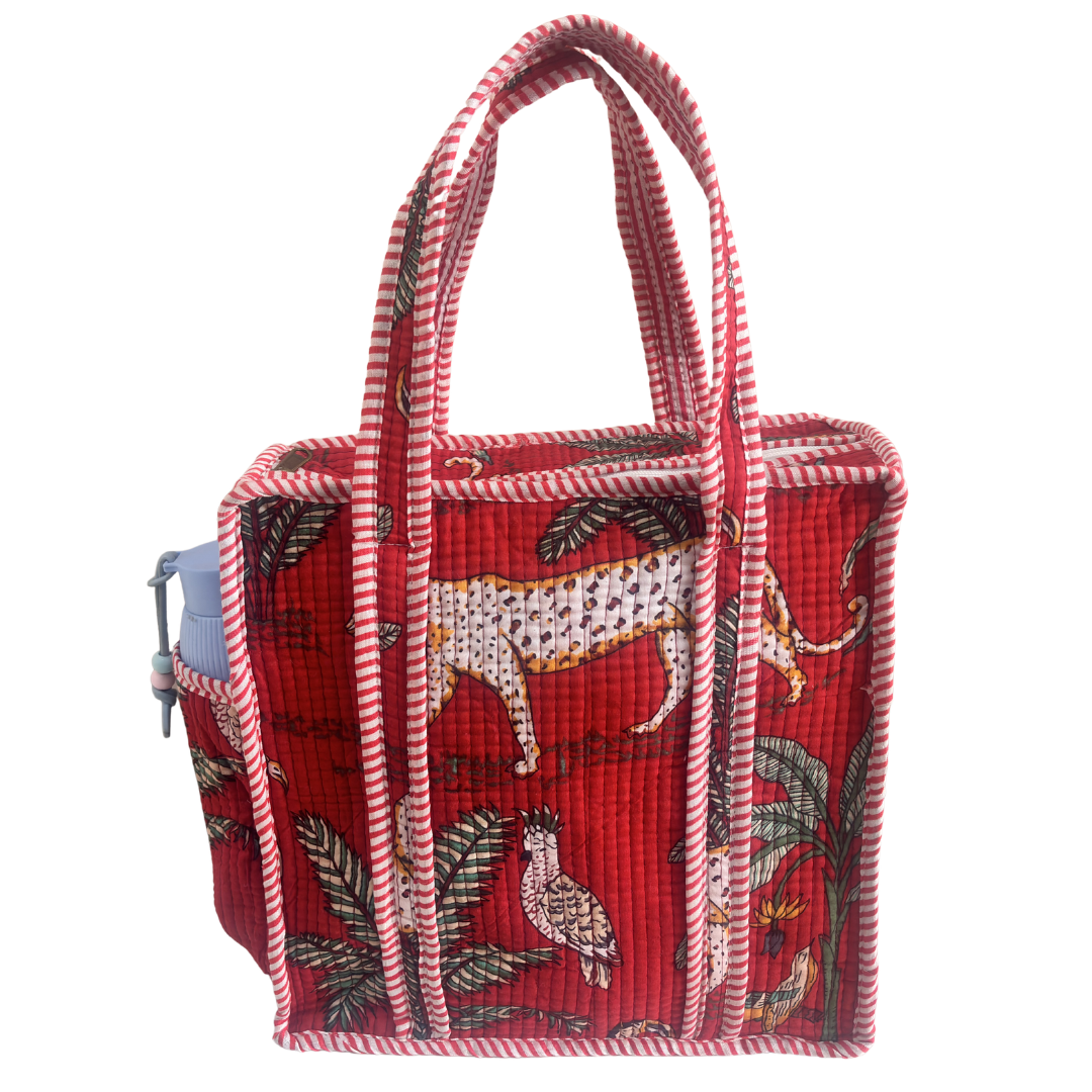 RajPadmini Handcrafted Quilted Cotton Ghar Se Mandir Edition - Tiffin & Pooja Carrier Collection