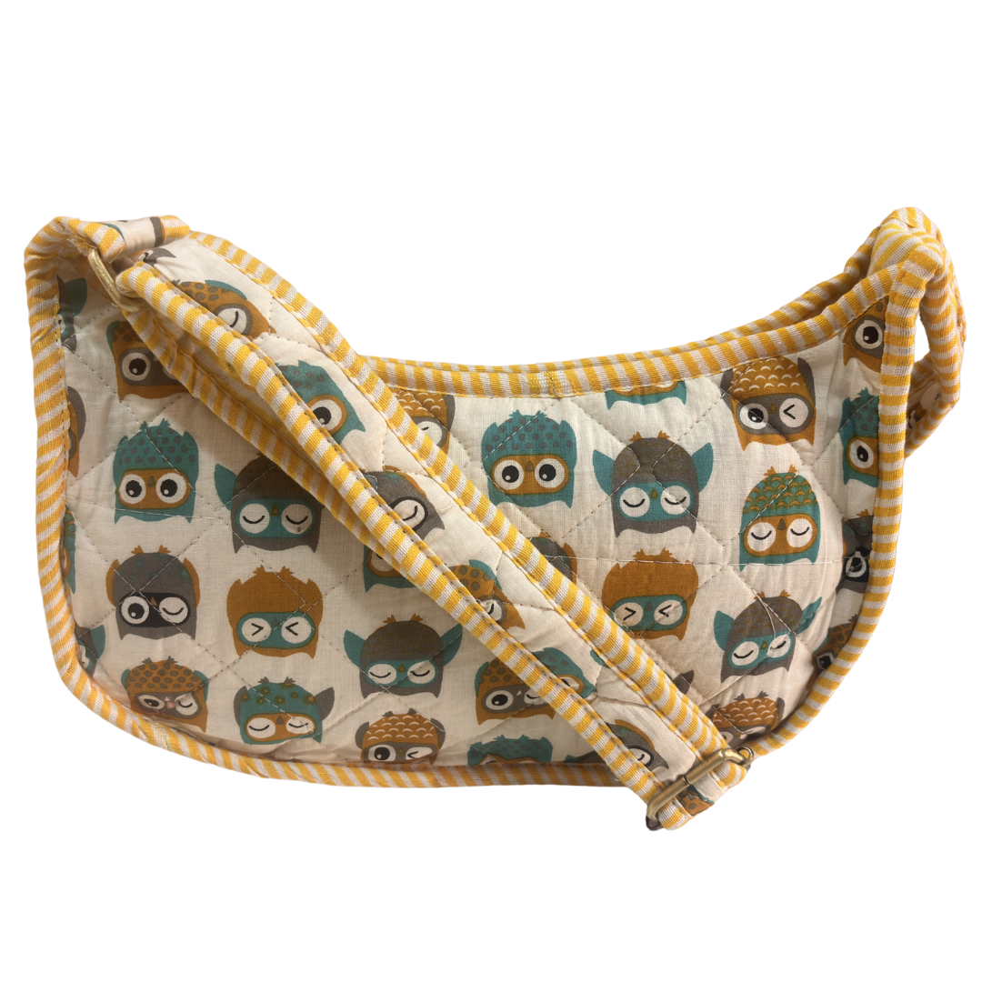 Quilted Cotton Moon Sling Bag for Women | Handcrafted Moon Crossbody Bag for Daily & Casual Wear | The House of RajPadmini