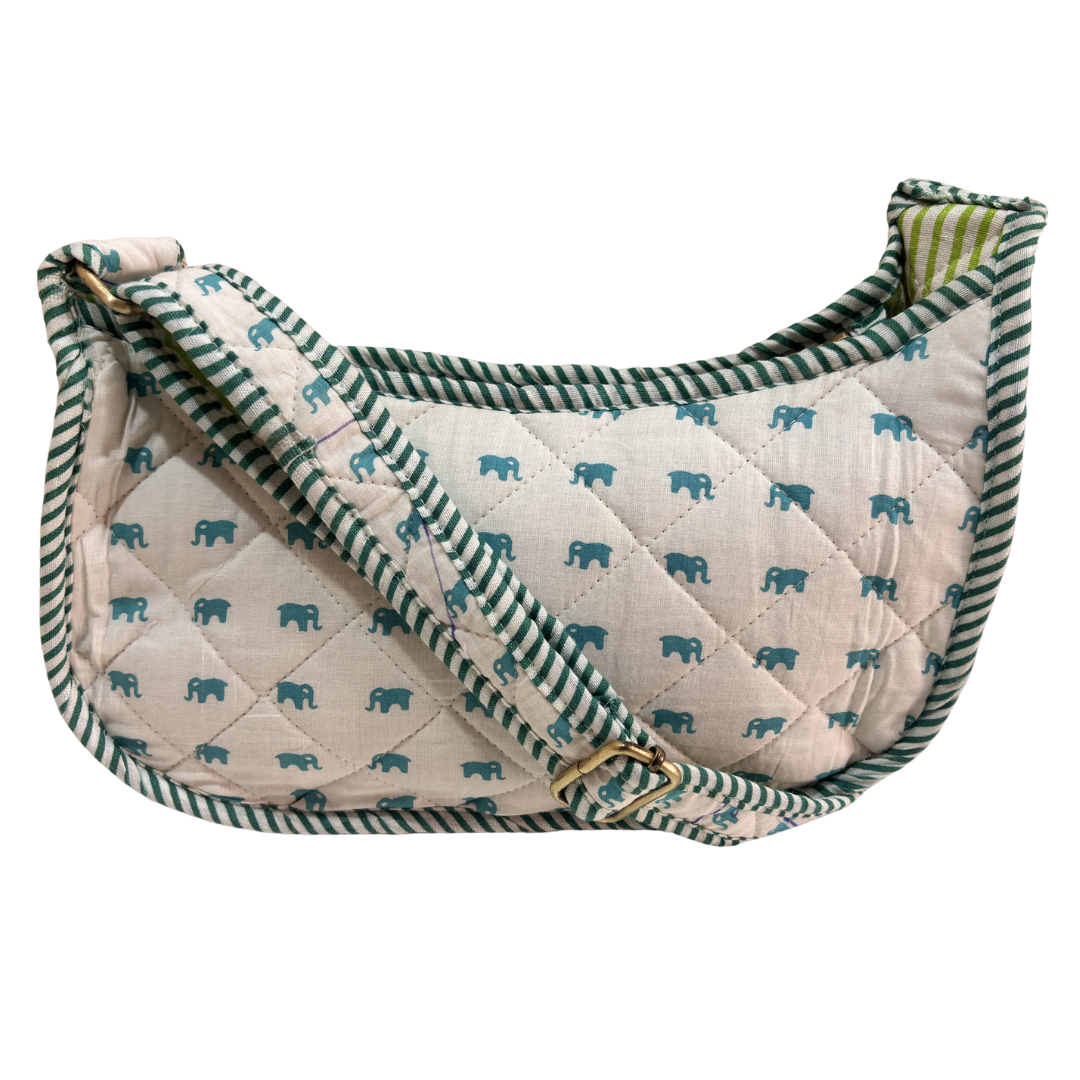 Quilted Cotton Moon Sling Bag for Women | Handcrafted Moon Crossbody Bag for Daily & Casual Wear | The House of RajPadmini